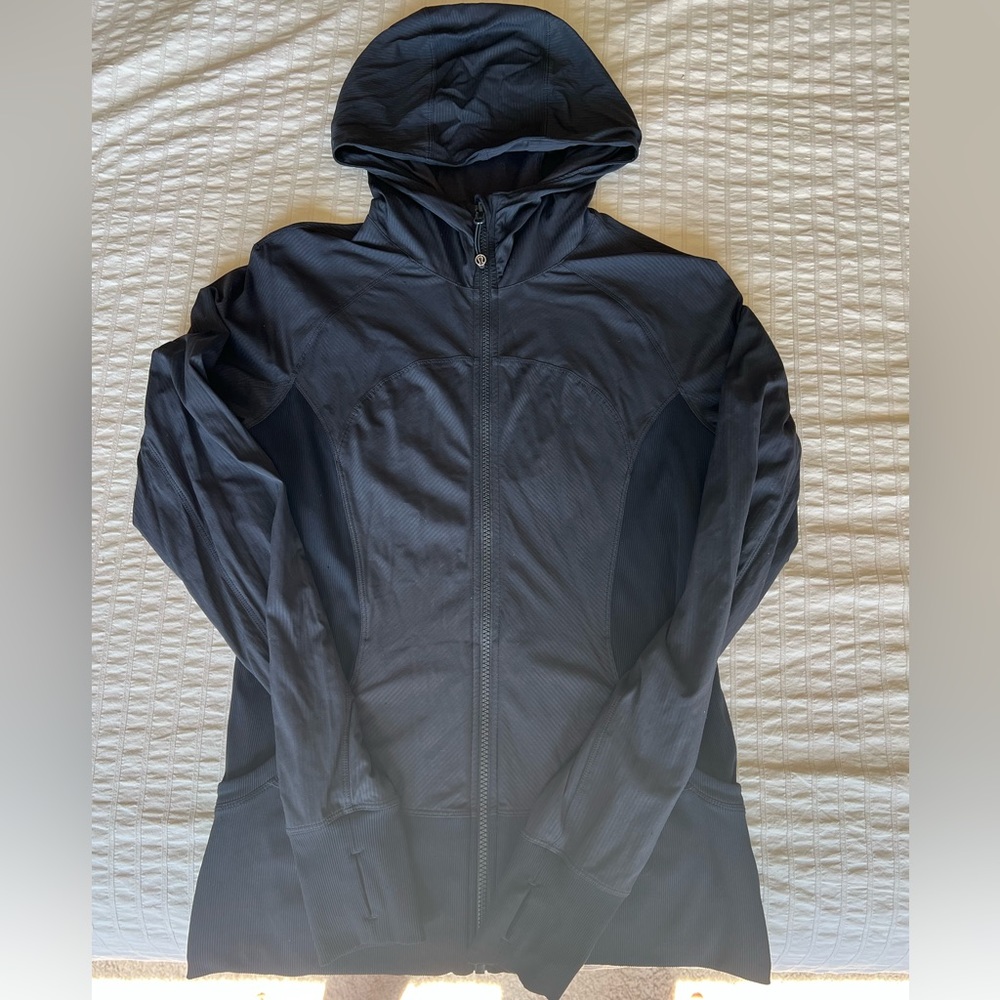 LuluLemon black reversible zip up hooded jacket size 10